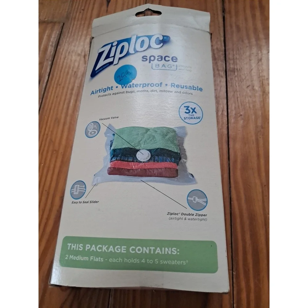 Ziploc Space Bags Medium 3 Pack Compression Vaccum Seal J/1